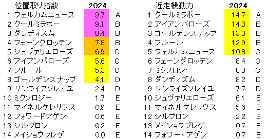 2024　ステイヤーズＳ　位置取り指数